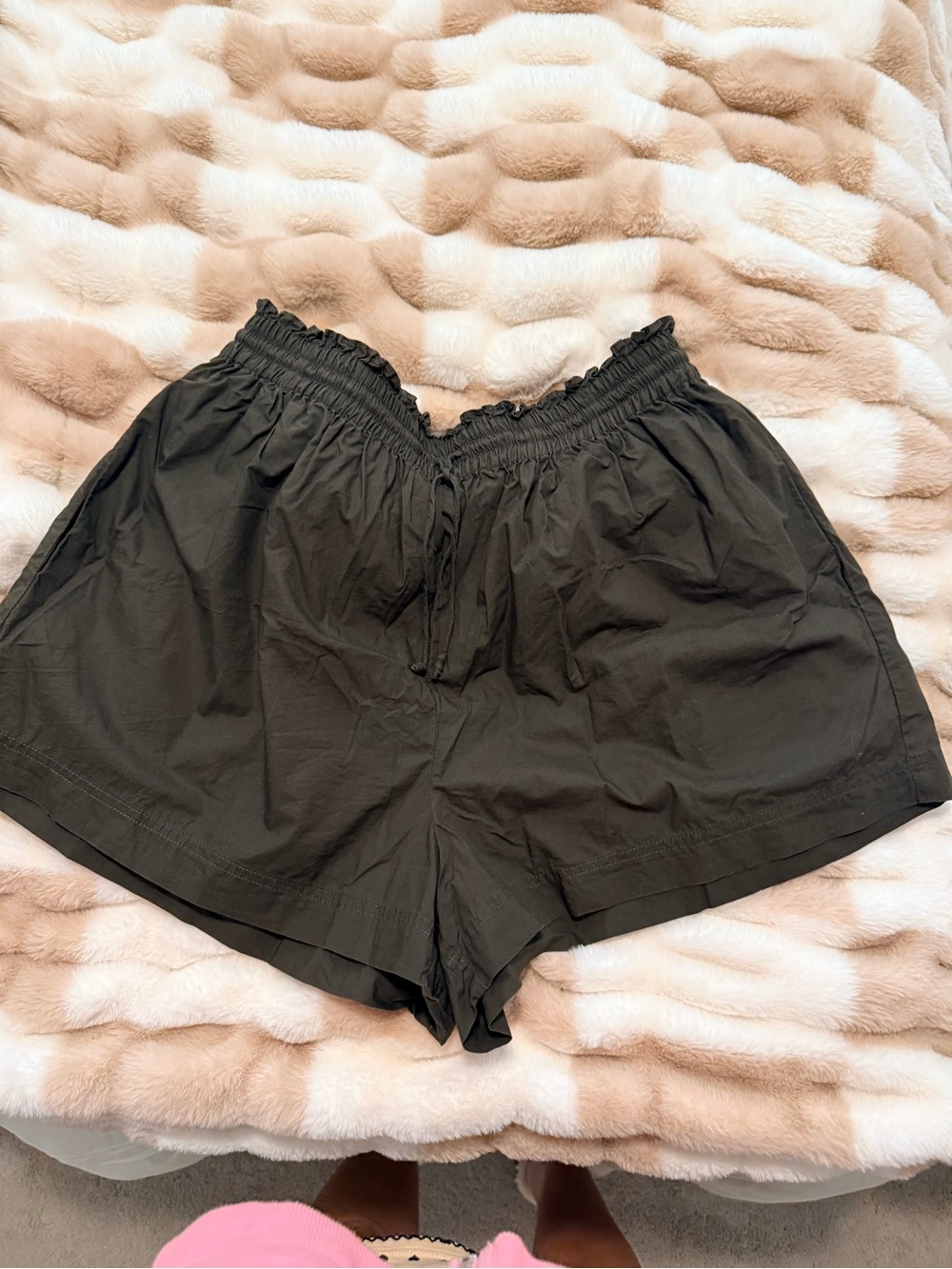 Ulla Johnson Olive Green Smocked Shorts MEDIUM